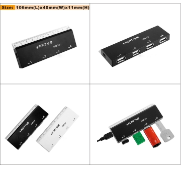NEW 4 Port USB Hub with Ruler Function - Chinafactory.com