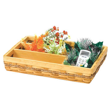 Natural Woven Rectangle Tray Basket, 100% Handmade