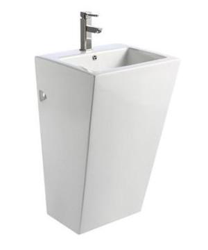 One-piece basin with pedestal