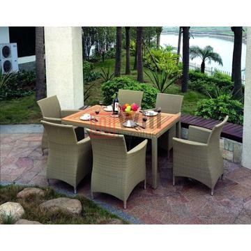 Outdoor Rattan Furniture, Teak Table - Chinafactory.com