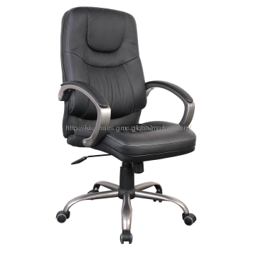 PU Leather High Back Office Chair with Painted arms and Powder b