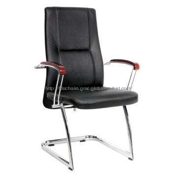 PU Leather Visitor Chair with Chrome armrests