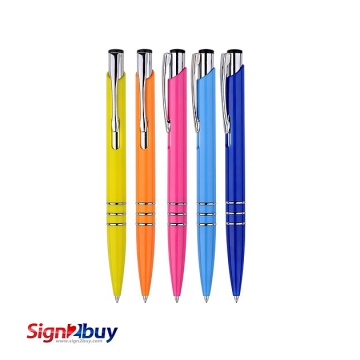 Pearlized Color Barrel With Metal Clip Ball Pen