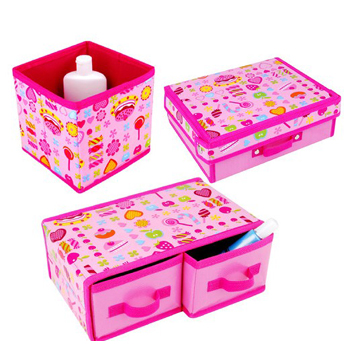 Pink Home Non-woven Storage Box - Chinafactory.com