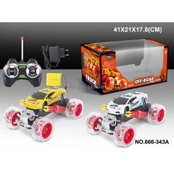 Plastic 6 channels radio controlled car with light and music