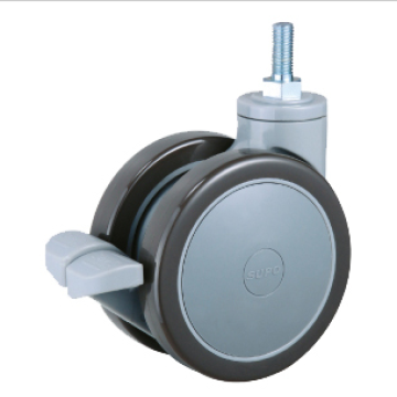 Plastic Twin wheel PU medical caster Plastic Twin wheel PU medical caster