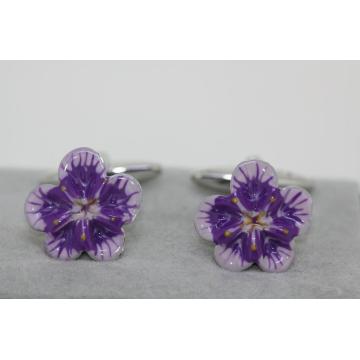 Purple Color, Flower Shape Cuff Links - Chinafactory.com