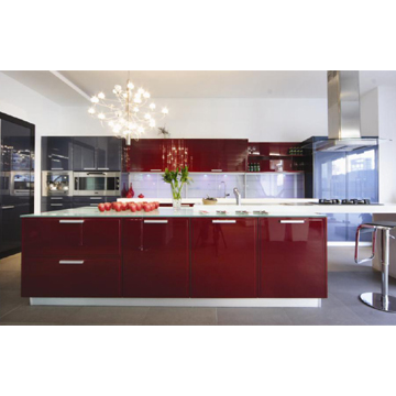 Red Lacquered Kitchen Cabinet - Manufacturer Chinafactory.com