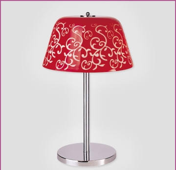 Red with White Pattern Glass Table Lamp - Chinafactory.com