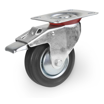 Rubber Industrial Casters with Brake