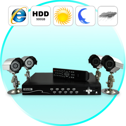 Security Camera DVR Kit (4 Surveillance Camera + Recorder Set B)