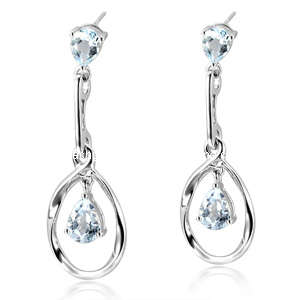 Silver Aquamarine Jewelry Earring - Chinafactory.com