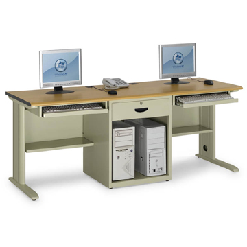 2-Person Single-Pillar no Door Computer Desk - Chinafactory.com