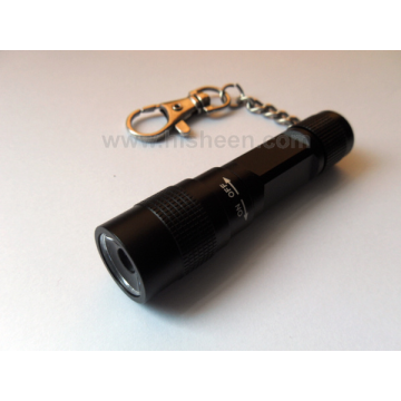 Small aluminum keychain light with convex len for promotion