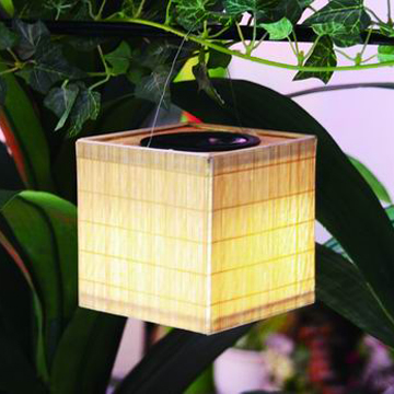 Solar Bamboo Lantern-Cube - Manufacturer Chinafactory.com