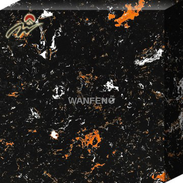 Solid Engineered Marble Surface Artificial Stone Black -- Eiffel