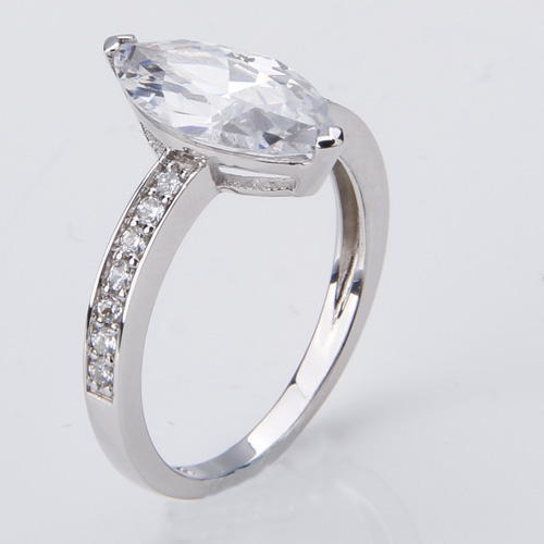 Sterling Ring w/ Marquise Cubic Zirconia Stone-Chinafactory.com Sterling Ring w/ Marquise Cubic Zirconia Stone-Chinafactory.com