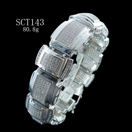 Sterling Silver Jewelry Hip Hop Bracelet- Chinafactory.com
