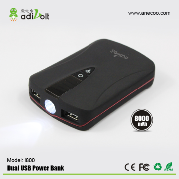 Super Dual USB Power Bank with 8000mAh