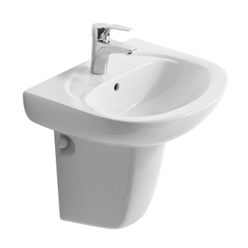 WASH BASIN WITH HALF PEDESTAL