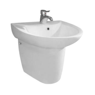 WASH BASIN WITH HALF PEDESTAL