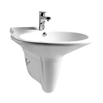 WASH BASIN WITH HALF PEDESTAL