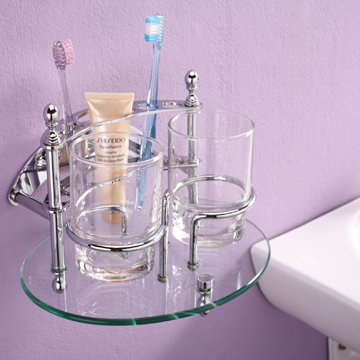 Wall Mounted Toothbrush and Tumblers Holder