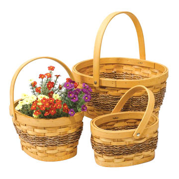 Wood Tin Basket