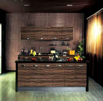 Wooden Grain High Gloosy UV Kitchen Cabinet - Chinafactory.com Wooden Grain High Gloosy UV Kitchen Cabinet - Chinafactory.com