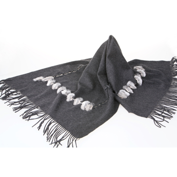 Wool Cashmere Muffler Scarves Shawl with fur- Chinafactory.com