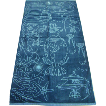Yarn Dyed Jacquard Velour Beach Towel