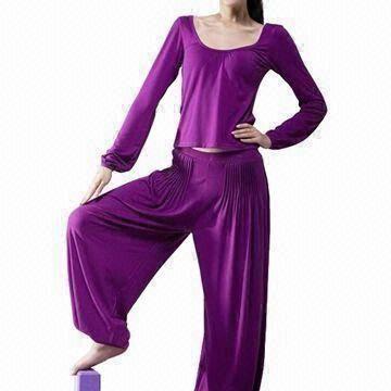 Yoga Suit, Sweat Suit, Made of 65%, Bamboo + 35% Spandex