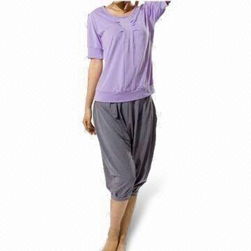Yoga Suits/Sweatsuit, Made of 80% Bamboo + 20% Spandex