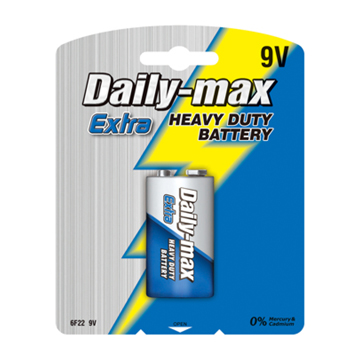 Zinc Carbon Battery, 9v 6F22