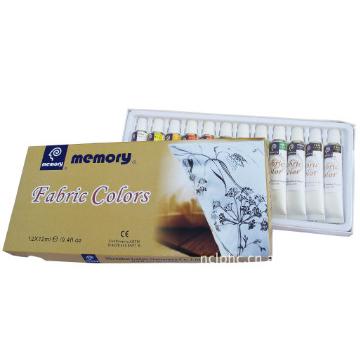 memory brand 12ml*12colour high quality fabric paint colour