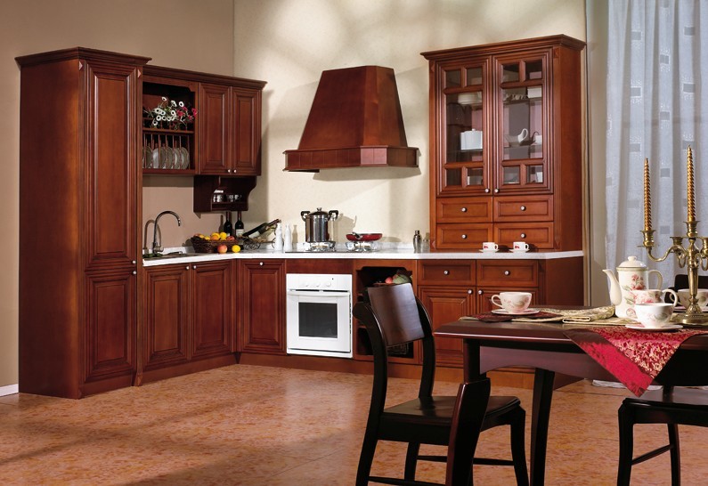 solid wood kitchens, cherry wood - Manufacturer Chinafactory.com